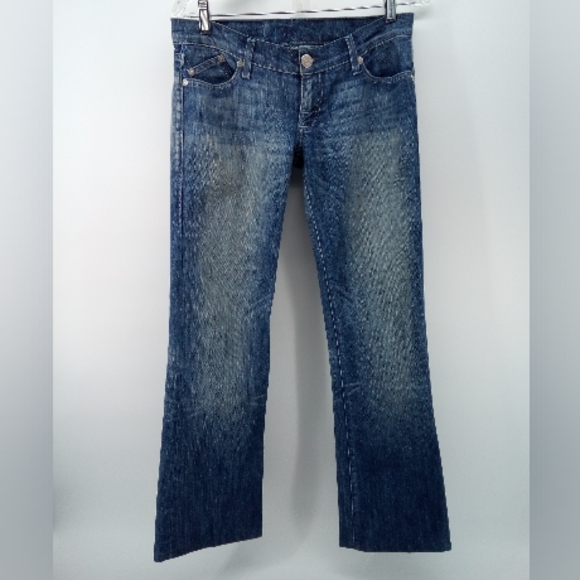 Rock & Republic Boot Cut Blue Jeans fleur de lis Jagger Cotton Blend Retro 27 - Picture 2 of 11
